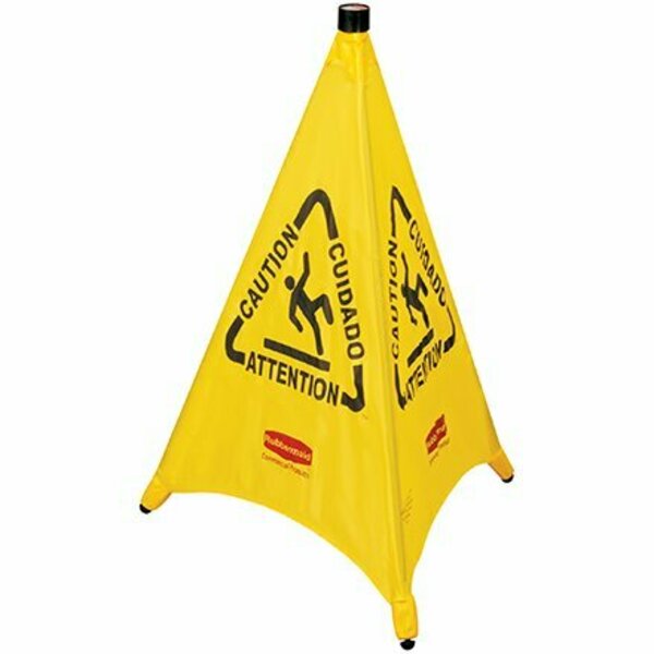 Bsc Preferred Wet Floor Safety Cone - 3-Sided Multilingual Pop-Up Cone H-6474
